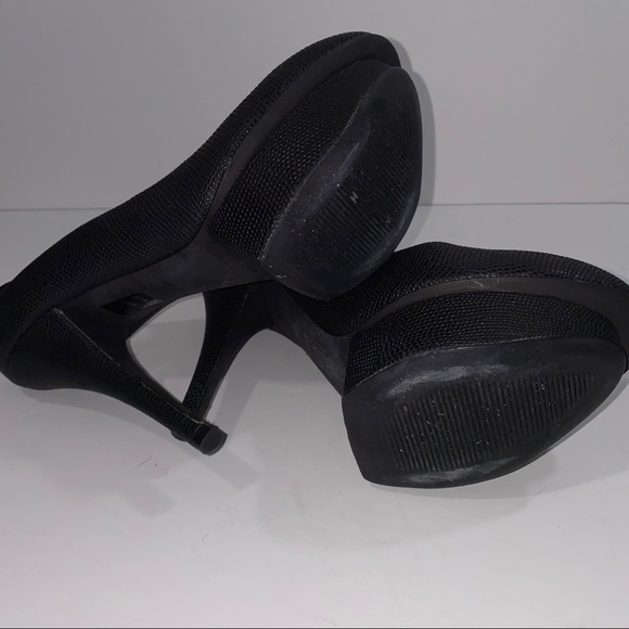 Halston Heritage Black Textured Cindy Platform Pump heels shoes size 10 - Picture 4 of 8